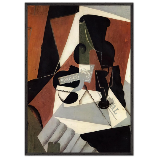 STRAWBERRY JAM 1917 - Juan Gris 70x100 cm / 28x40 inches Framed Art Print – Black Wooden Frame
