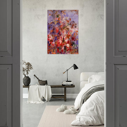 Roses By The Window - Pierre-Auguste Renoir Brushed Aluminum Print - 70x100 cm / 28x40 inches | Pierre-Auguste Renoir Aluminum Print | Pierre-Auguste Renoir Prints