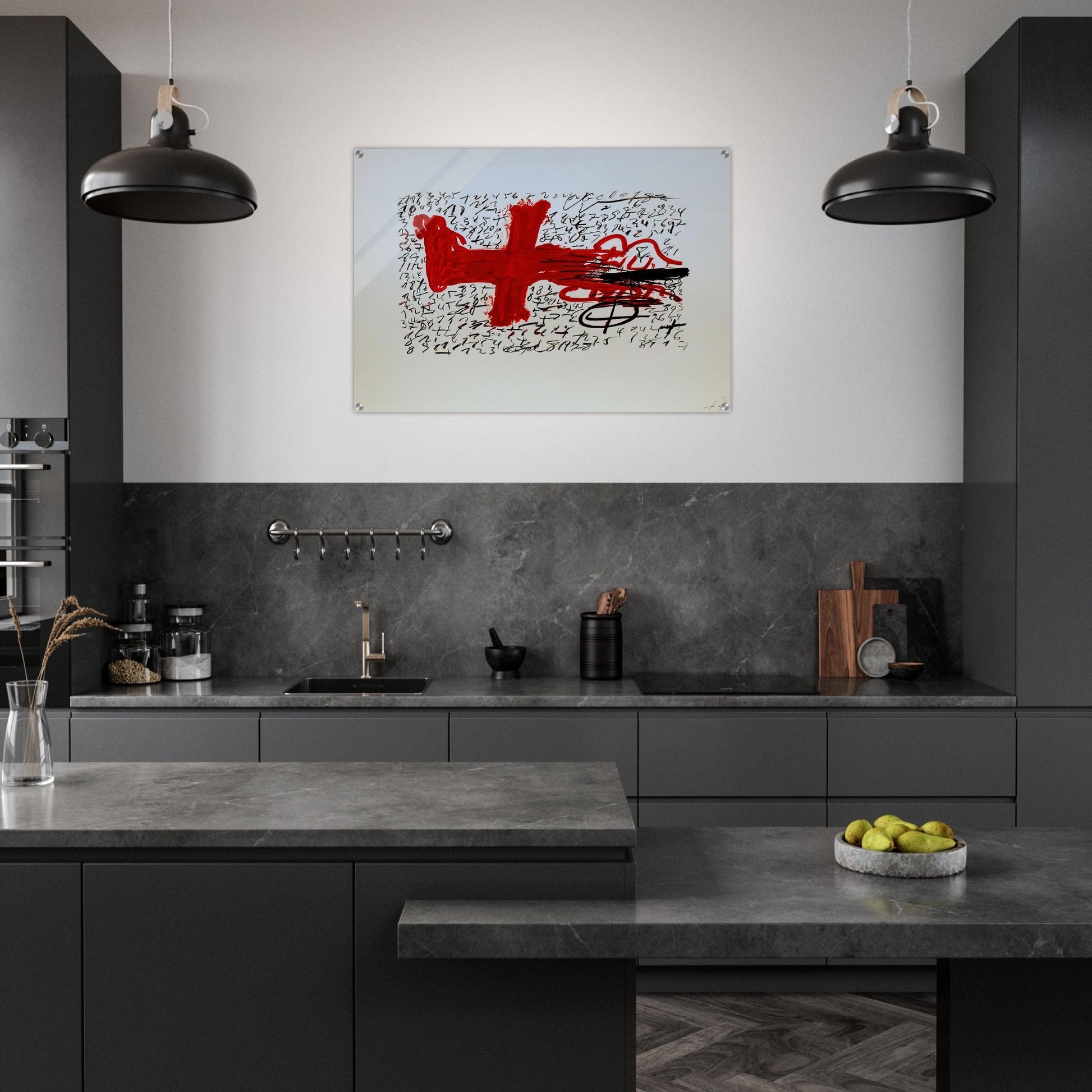 JAMBE ET CHIFFRES 1984 - Antoni Tapies Acrylic Print - 70x100 cm / 28x40″ inches