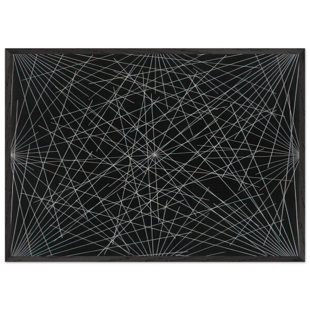 Lines From Corners Sides  the Centre to Points on a Grid - Sol LeWitt 70x100 cm / 28x40 inches Framed Art Print – Black Wooden Frame