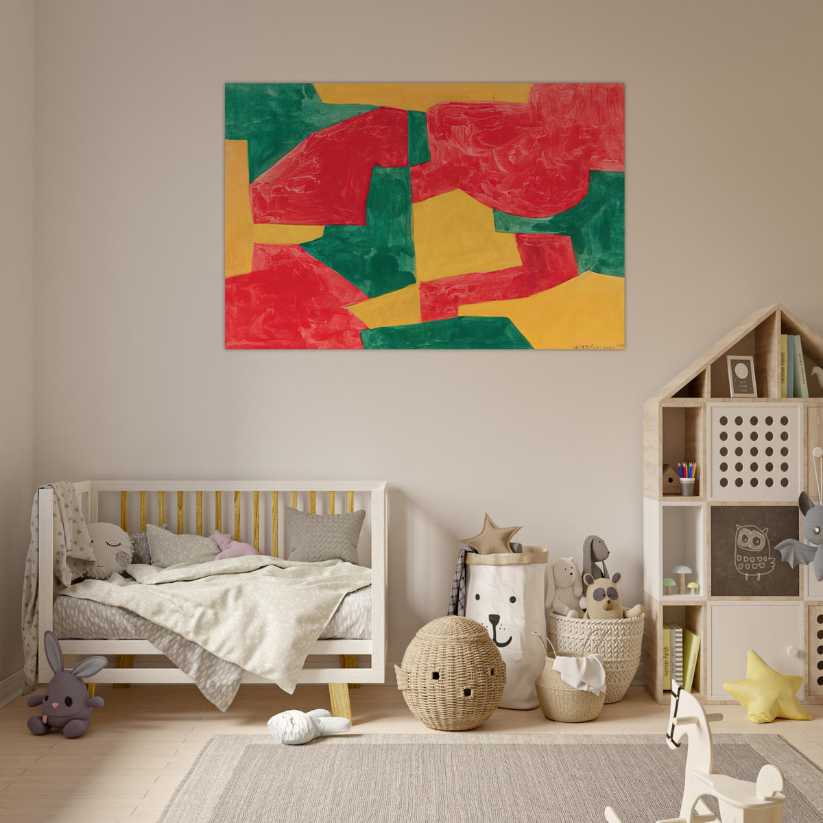Composition verte, rouge et jaune - 1964 - Serge Poliakoff Art Prints - 100x150 cm / 40x60″ inches | Serge Poliakoff Poster | Serge Poliakoff Prints