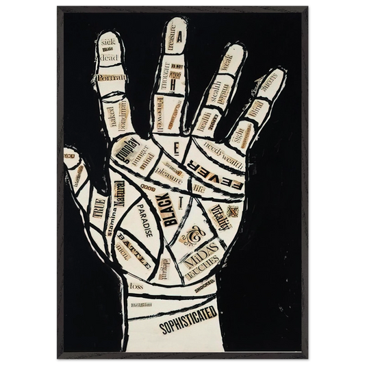 Hand - Andy Warhol 70x100 cm / 28x40 inches Framed Art Print – Black Wooden Frame