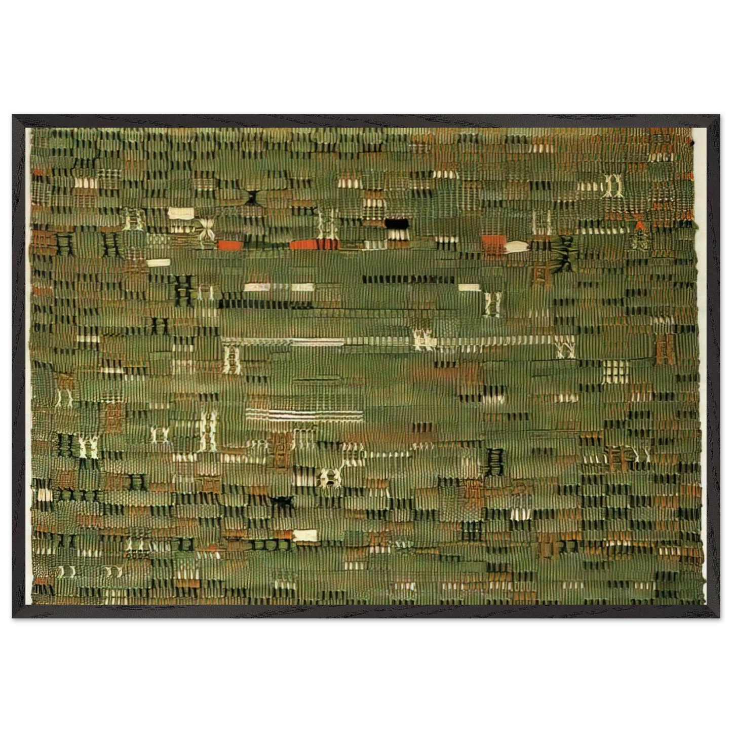 PASTURE 1958 - Anni Albers 70x100 cm / 28x40 inches Framed Art Print – Black Wooden Frame