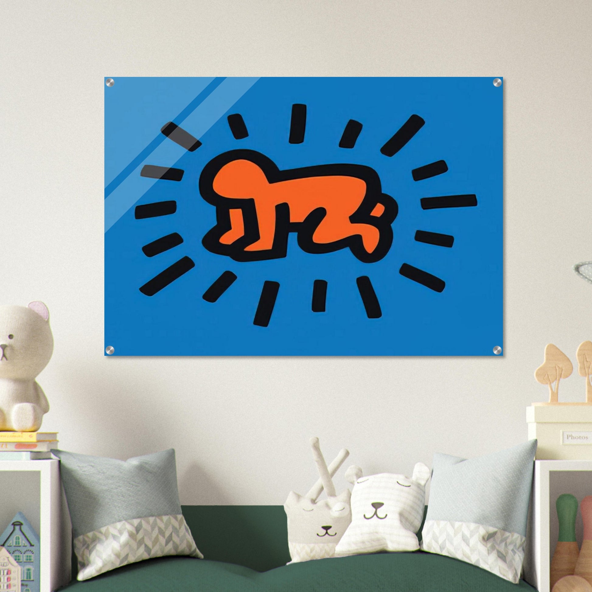 RADIANT BABY FROM ICONS SERIES 1990 - Keith Haring Acrylic Print - 70x100 cm / 28x40″ inches | Keith Haring Art For Sale