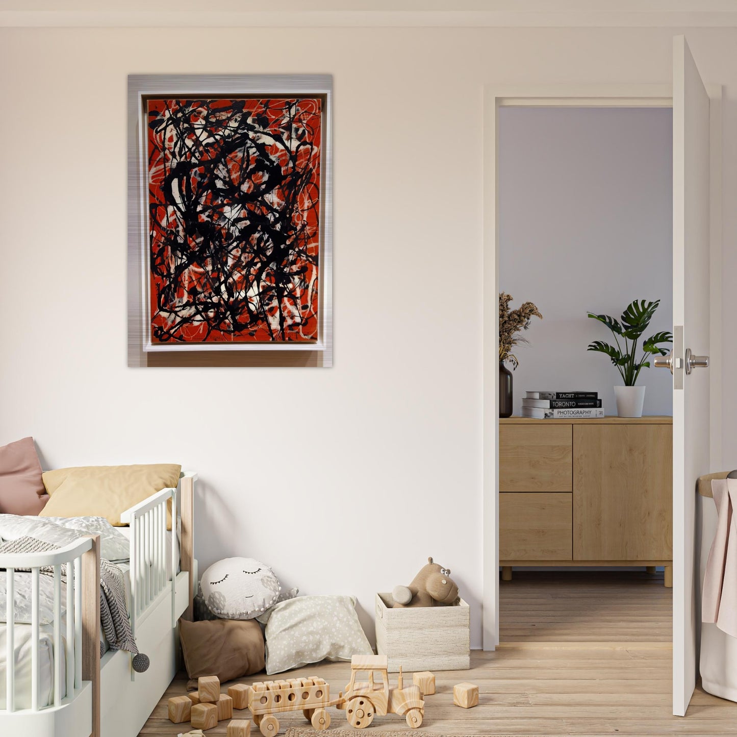 FREE FORM 1946 - Jackson Pollock Brushed Aluminum Print - 70x100 cm / 28x40 inches | Jackson Pollock Aluminum Print | Jackson Pollock Prints