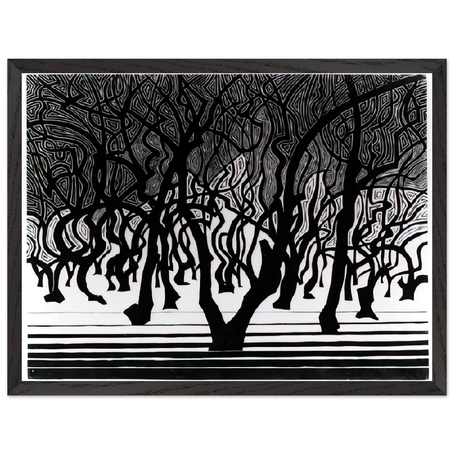 MC Escher - ESCHER (9) Wall Art - 30x40 cm / 12x16 inches - Premium Wooden Framed Poster With Fine Art Paper-canvas - White frame