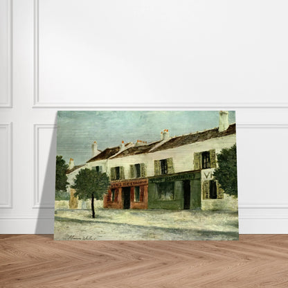 BISTROS IN A SUBURB - Maurice Utrillo Brushed Aluminum Print - 70x100 cm / 28x40 inches | Maurice Utrillo Aluminum Print | Maurice Utrillo Prints