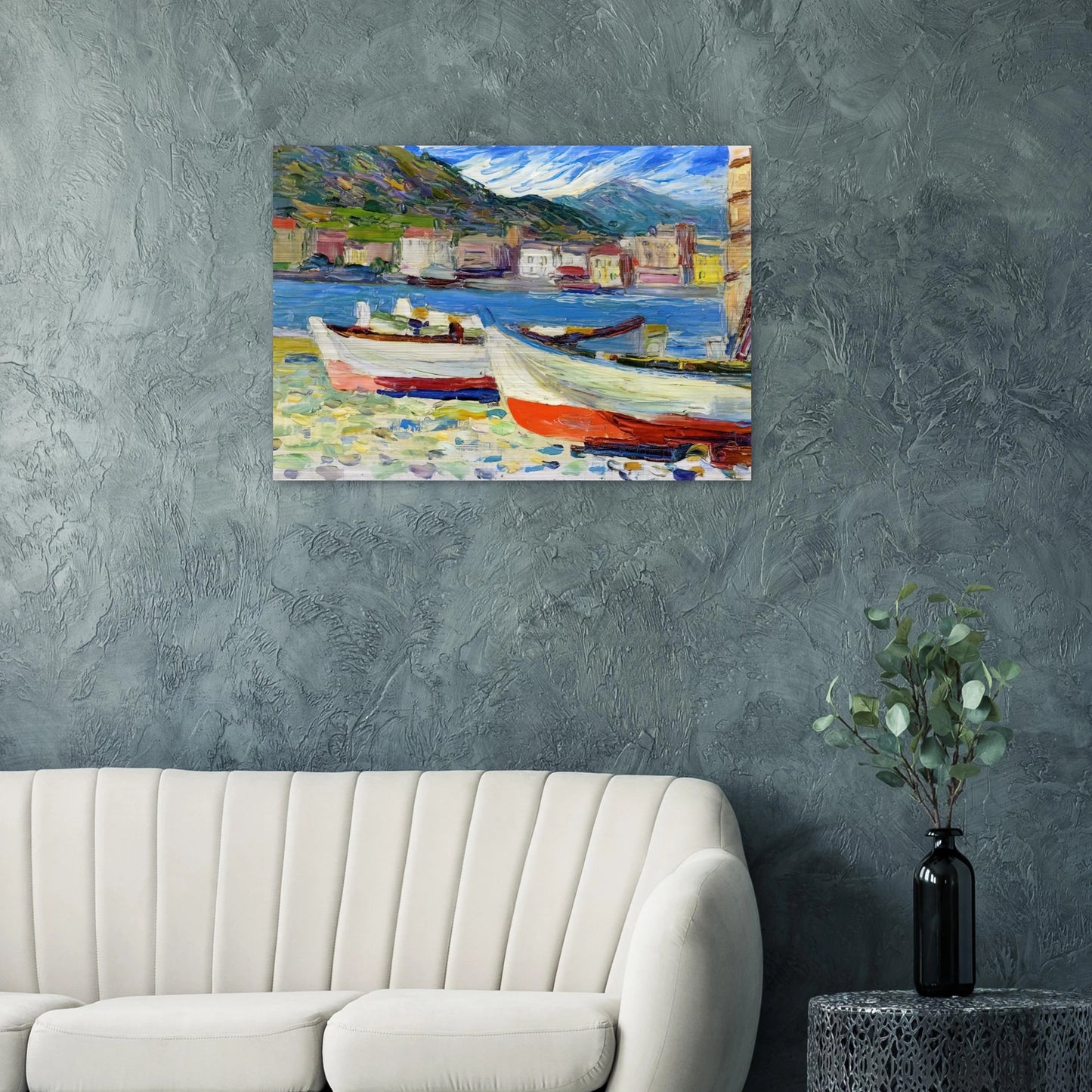RAPALLO BOATS - Wassily Kandinsky Brushed Aluminum Print - 70x100 cm / 28x40 inches | Wassily Kandinsky Aluminum Print | Wassily Kandinsky Prints