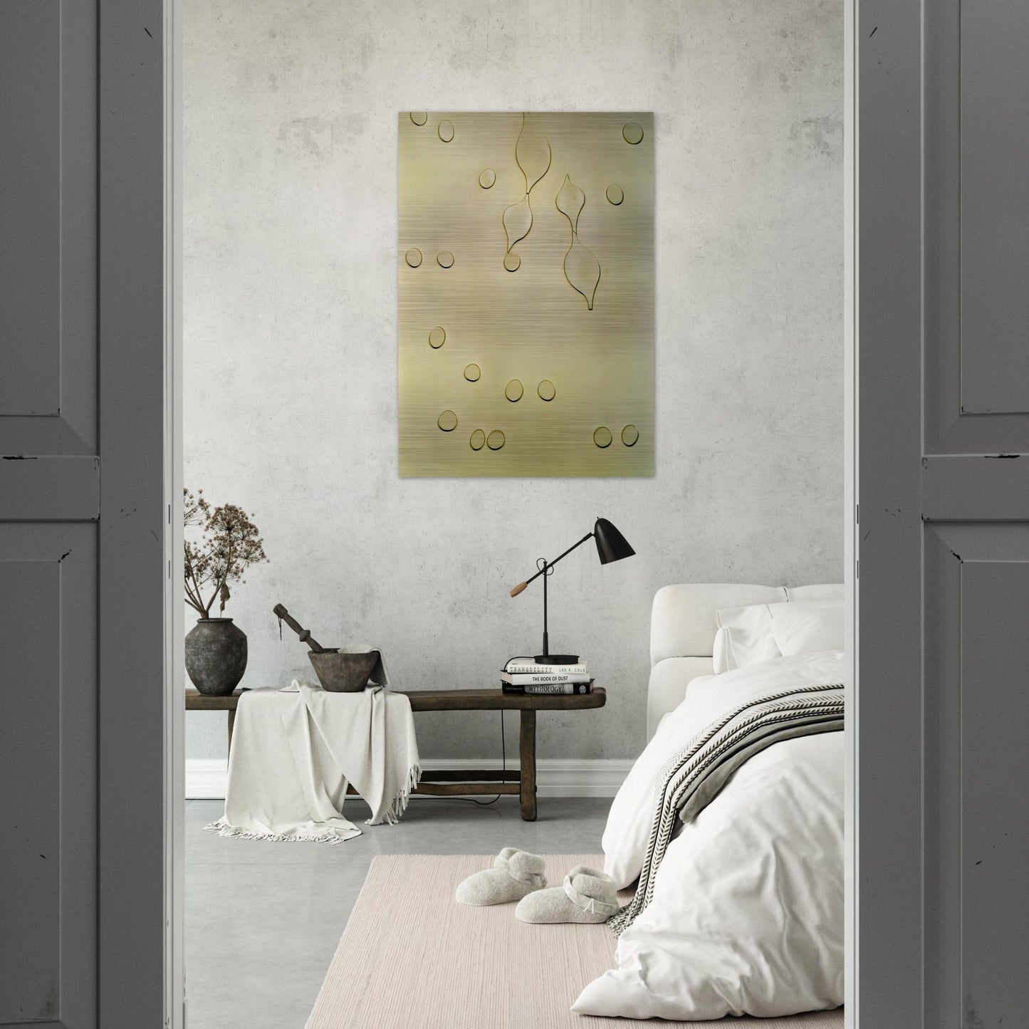 Leafage and Drops - Jean Arp Brushed Aluminum Print - 70x100 cm / 28x40 inches | Jean Arp Aluminum Print | Jean Arp Prints