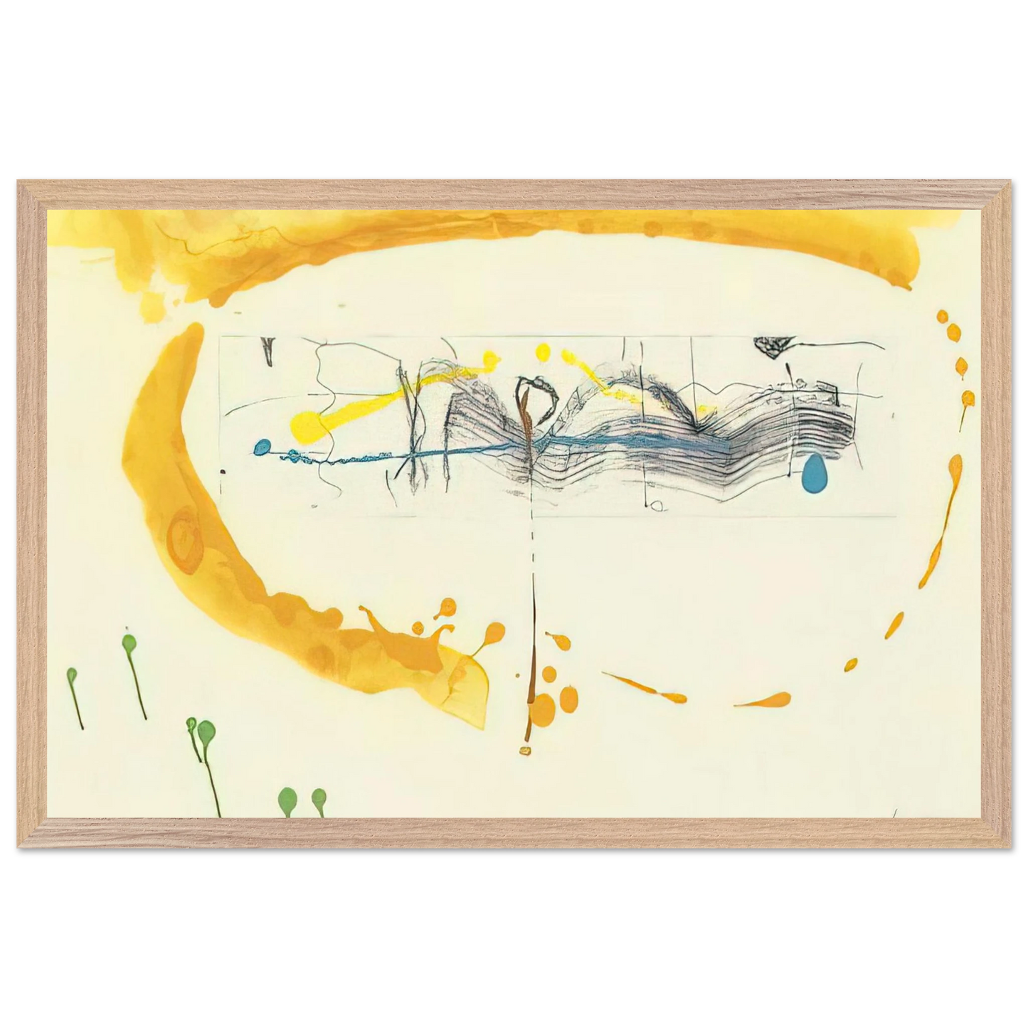 Helen Frankenthaler - Making Music - 2000 Wall art - 13x18 cm / 5x7 inches - Premium Wooden Framed Poster With Fine Art Paper-canvas - Black frame