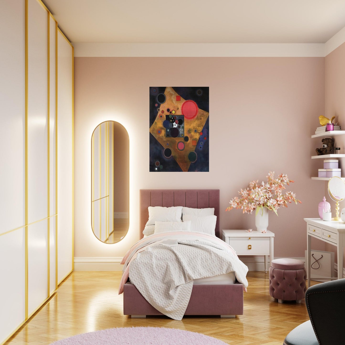 ACCENT ON ROSE 1926 - Wassily Kandinsky Brushed Aluminum Print - 70x100 cm / 28x40 inches | Wassily Kandinsky Aluminum Print | Wassily Kandinsky Prints