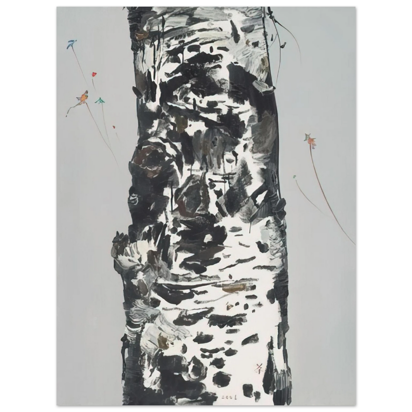 Wu Guanzhong - Kites Seen Again - 2003  75x100 cm / 30x40inches Fine Art Poster