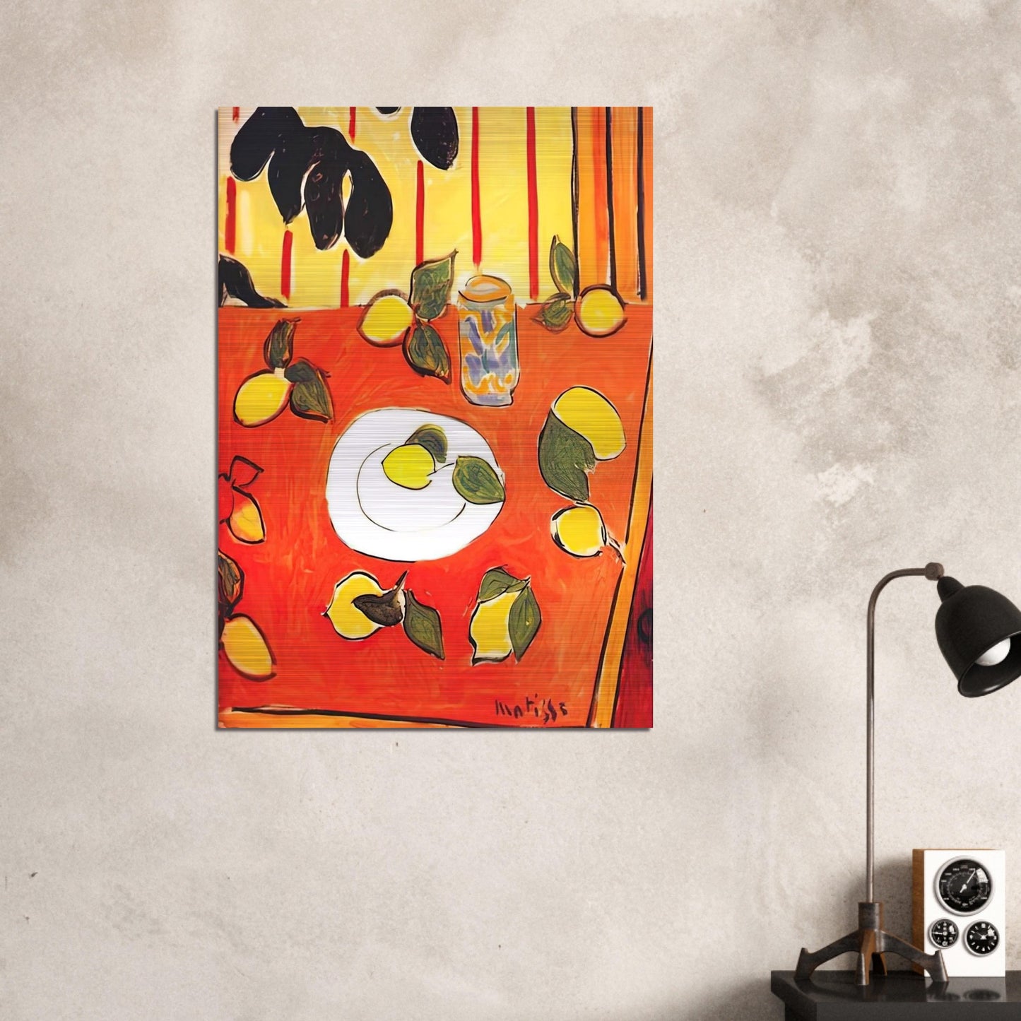 BLACK PHILODENDRON AND LEMONS 1943 - Henri Matisse Brushed Aluminum Print - 70x100 cm / 28x40 inches | Henri Matisse Aluminum Print | Henri Matisse Prints