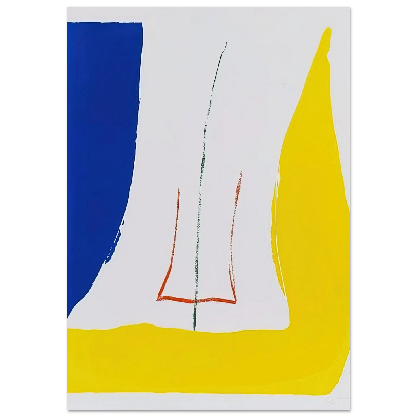 Helen Frankenthaler - Sun Corner - 1968 Wall art - 13x18 cm / 5x7 inches - Fine Art Poster-canvas - -