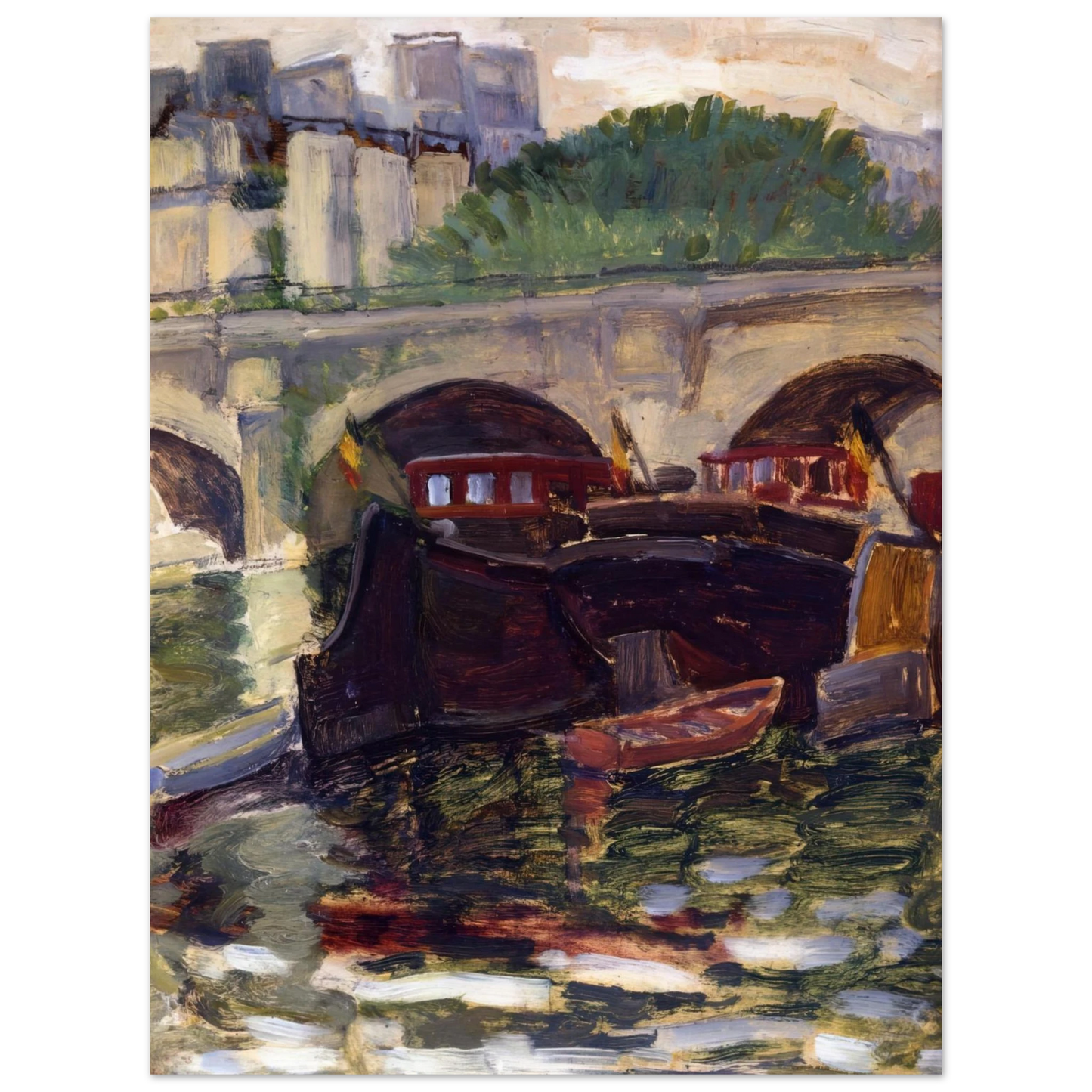 Henri-Edmond Cross - Barges  75x100 cm / 30x40inches Fine Art Poster