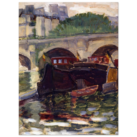 Henri-Edmond Cross - Barges  75x100 cm / 30x40inches Fine Art Poster