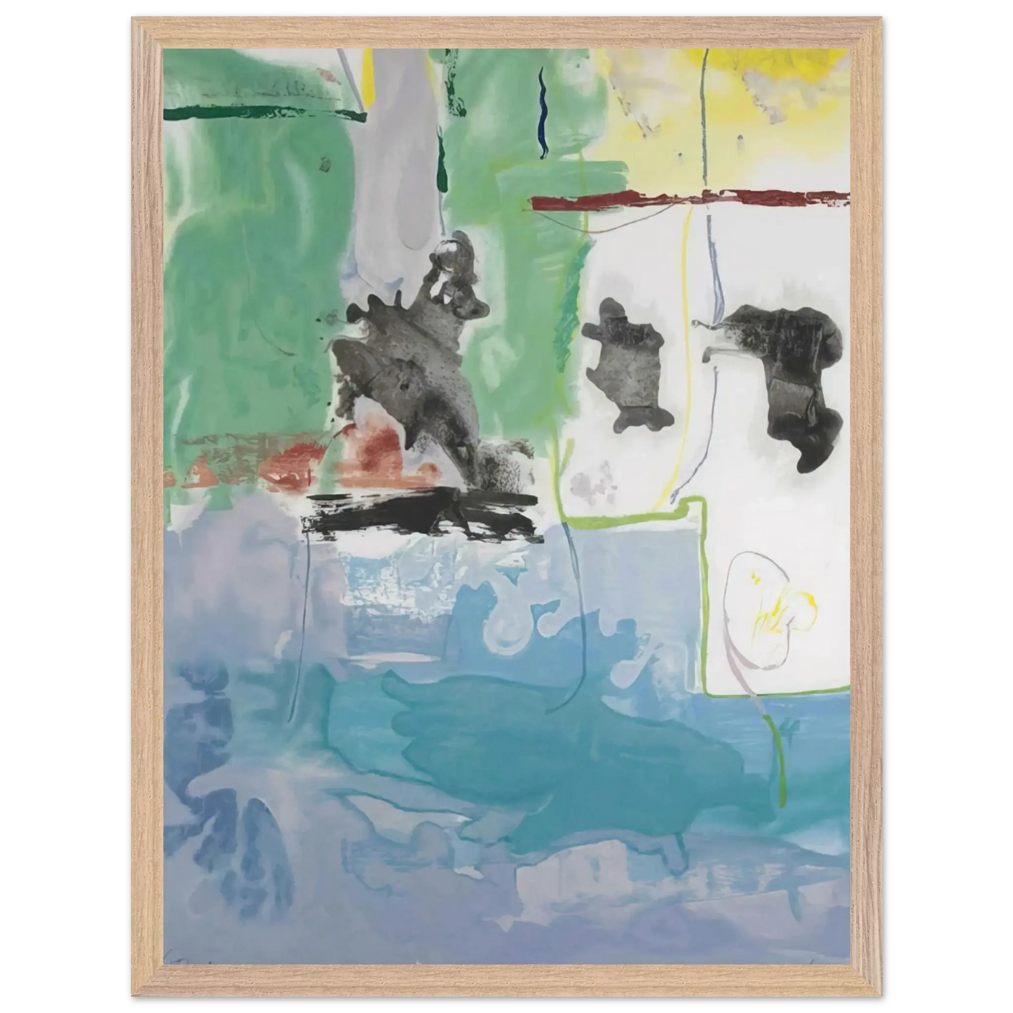 Helen Frankenthaler - West Wind - 1997 Wall art - 27x35 cm / 11x14 Inches - Premium Wooden Framed Poster With Fine Art Paper - Wood frame