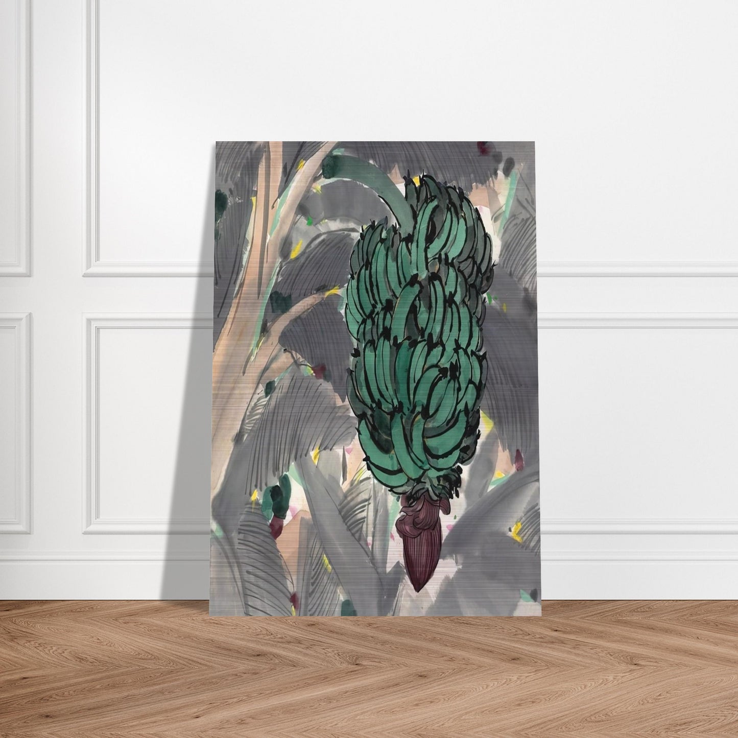 A Banana Garden Of Xishuangbanna - 1978 - Wu Guanzhong Brushed Aluminum Print - 70x100 cm / 28x40 inches | Wu Guanzhong Aluminum Print | Wu Guanzhong Prints