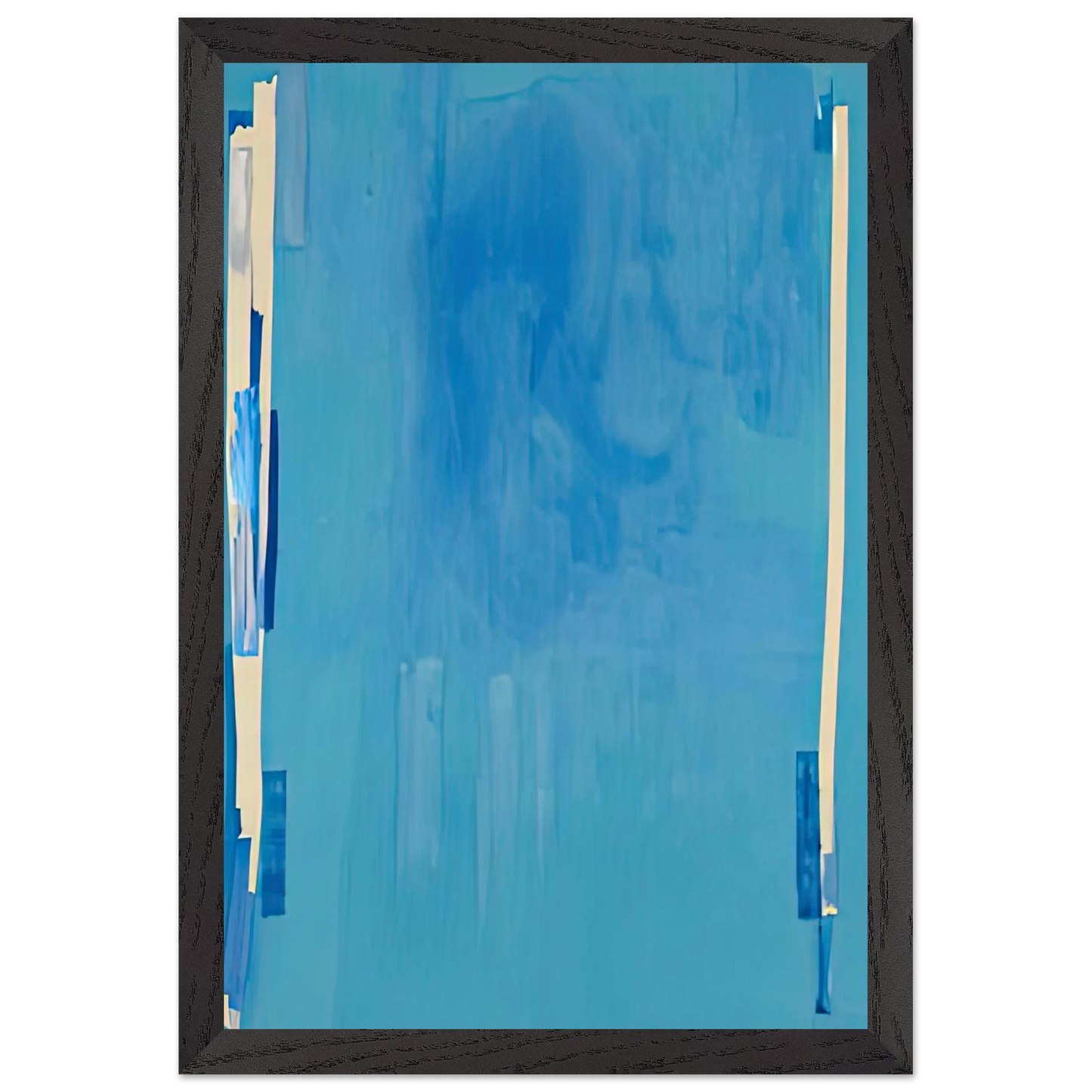 Helen Frankenthaler - Blue Bellows, 1976- Wall Art - 60x80 cm / 24x32 inches - Premium Wooden Framed Poster With Fine Art Paper-canvas - White frame