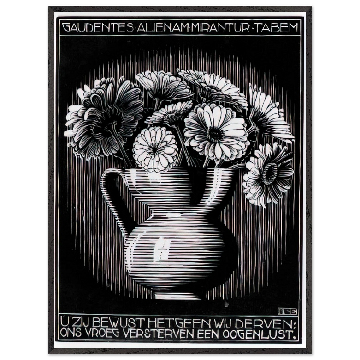MC Escher - EMBLEMATA VASE Wall Art - 30x40 cm / 12x16 inches - Fine Art Poster-canvas - -