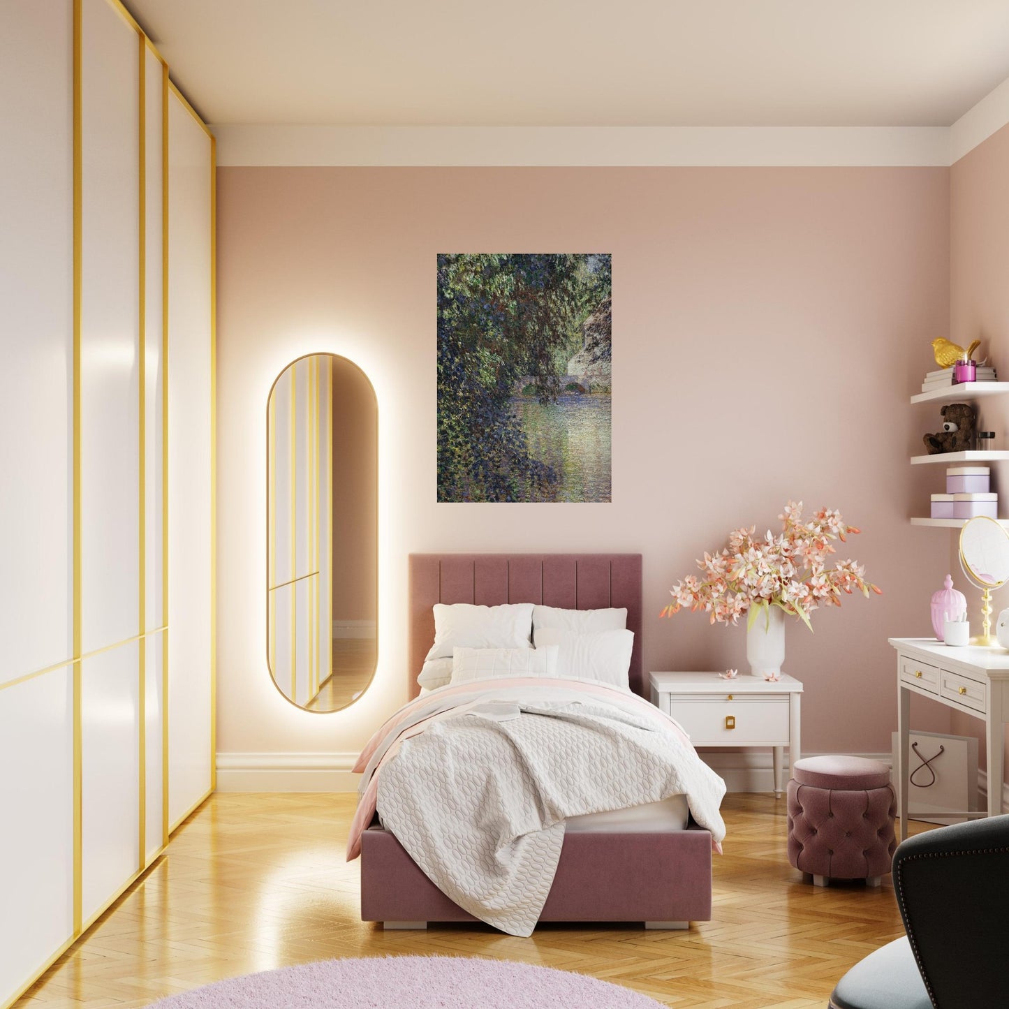 Watermill at Limetz - claude monet Brushed Aluminum Print - 70x100 cm / 28x40 inches | claude monet Aluminum Print | claude monet Prints