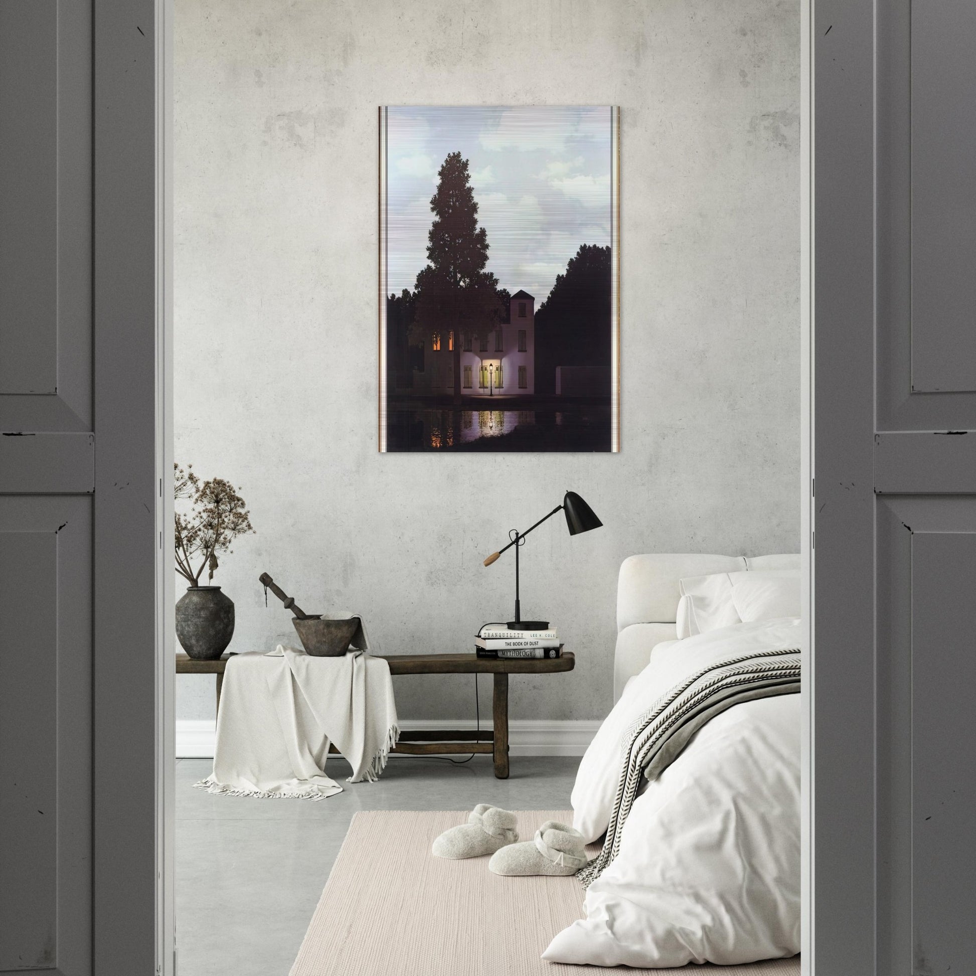 THE EMPIRE OF LIGHTS 1954 1 - Rene Magritte Brushed Aluminum Print - 70x100 cm / 28x40 inches | Rene Magritte Aluminum Print | Rene Magritte Prints