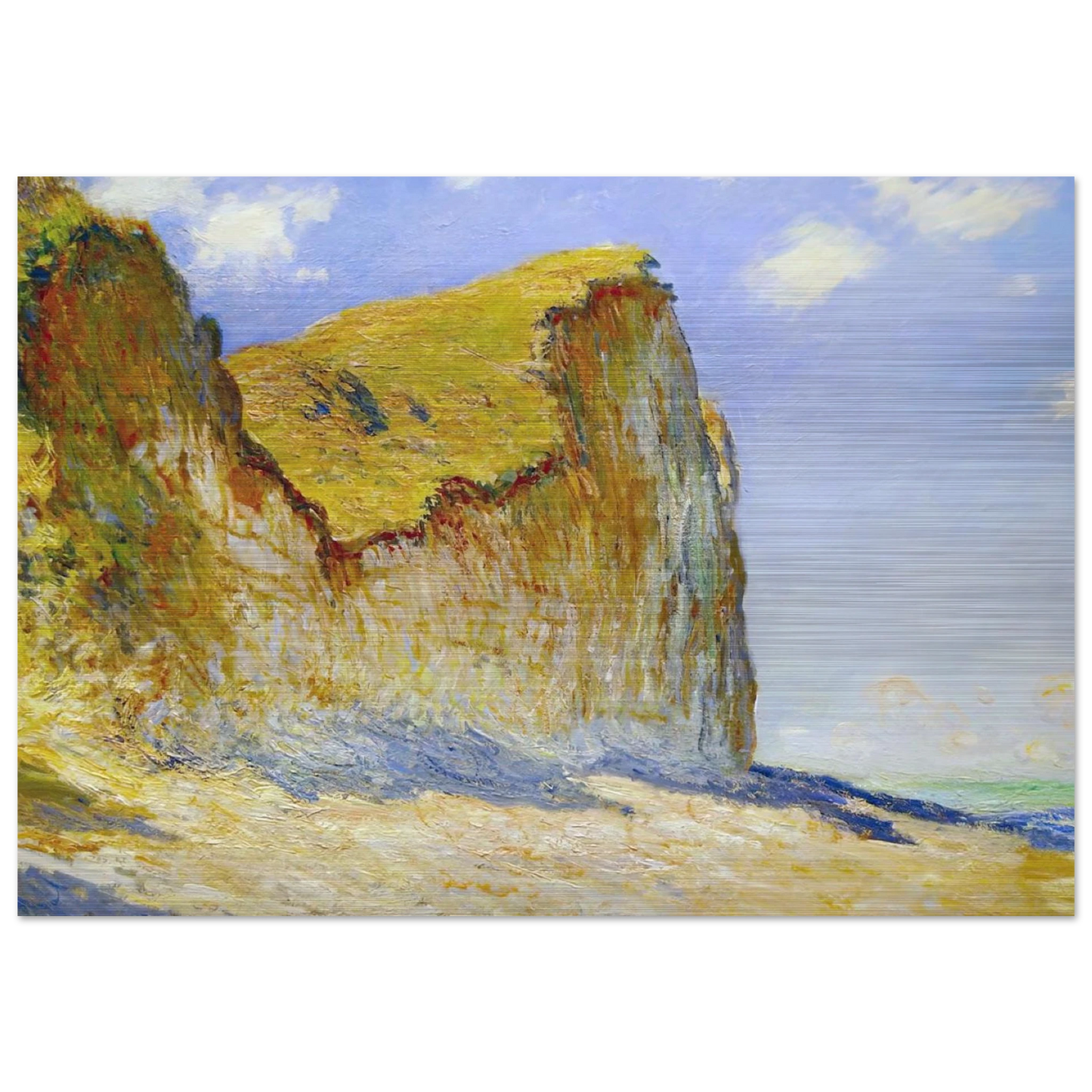 Cliffs near Pourville - claude monet Brushed Aluminum Print - 70x100 cm / 28x40 inches | claude monet Aluminum Print | claude monet Prints