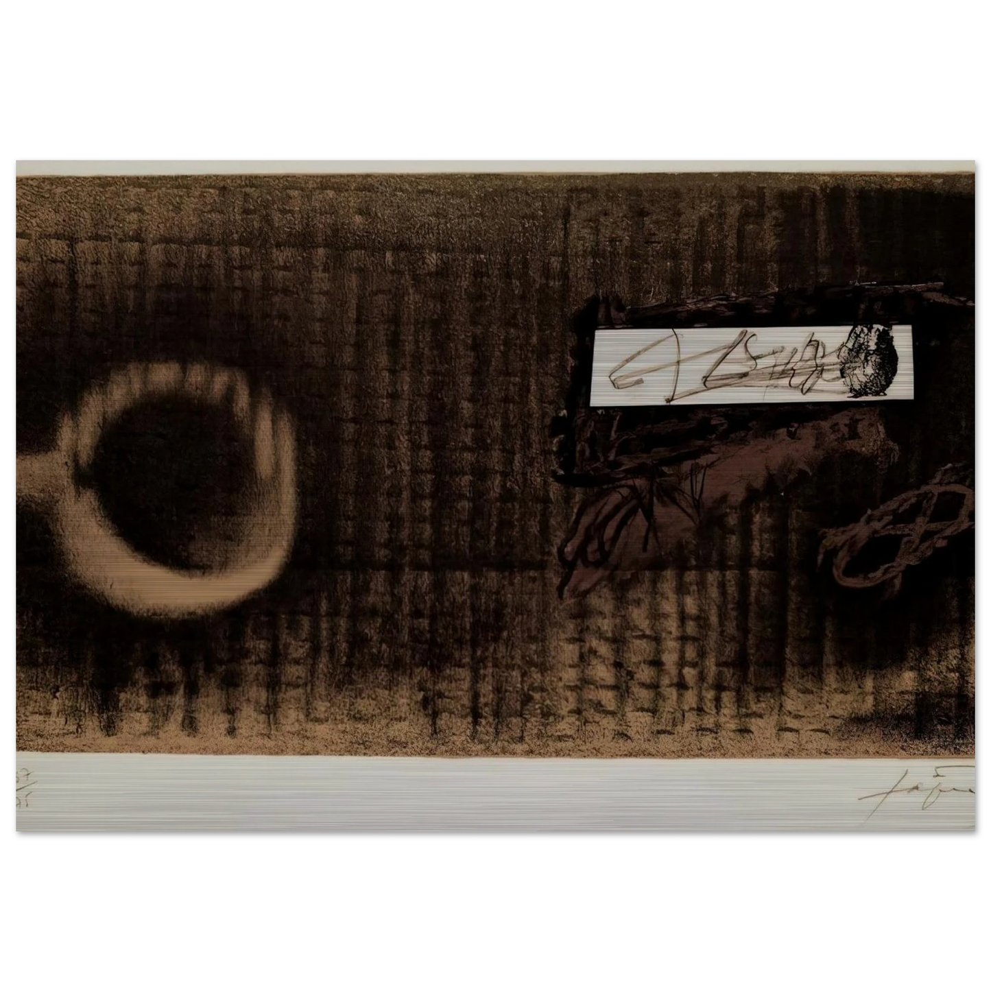 ETIQUETTE 1979 - Antoni Tapies Brushed Aluminum Print - 70x100 cm / 28x40 inches | Antoni Tapies Aluminum Print | Antoni Tapies Prints