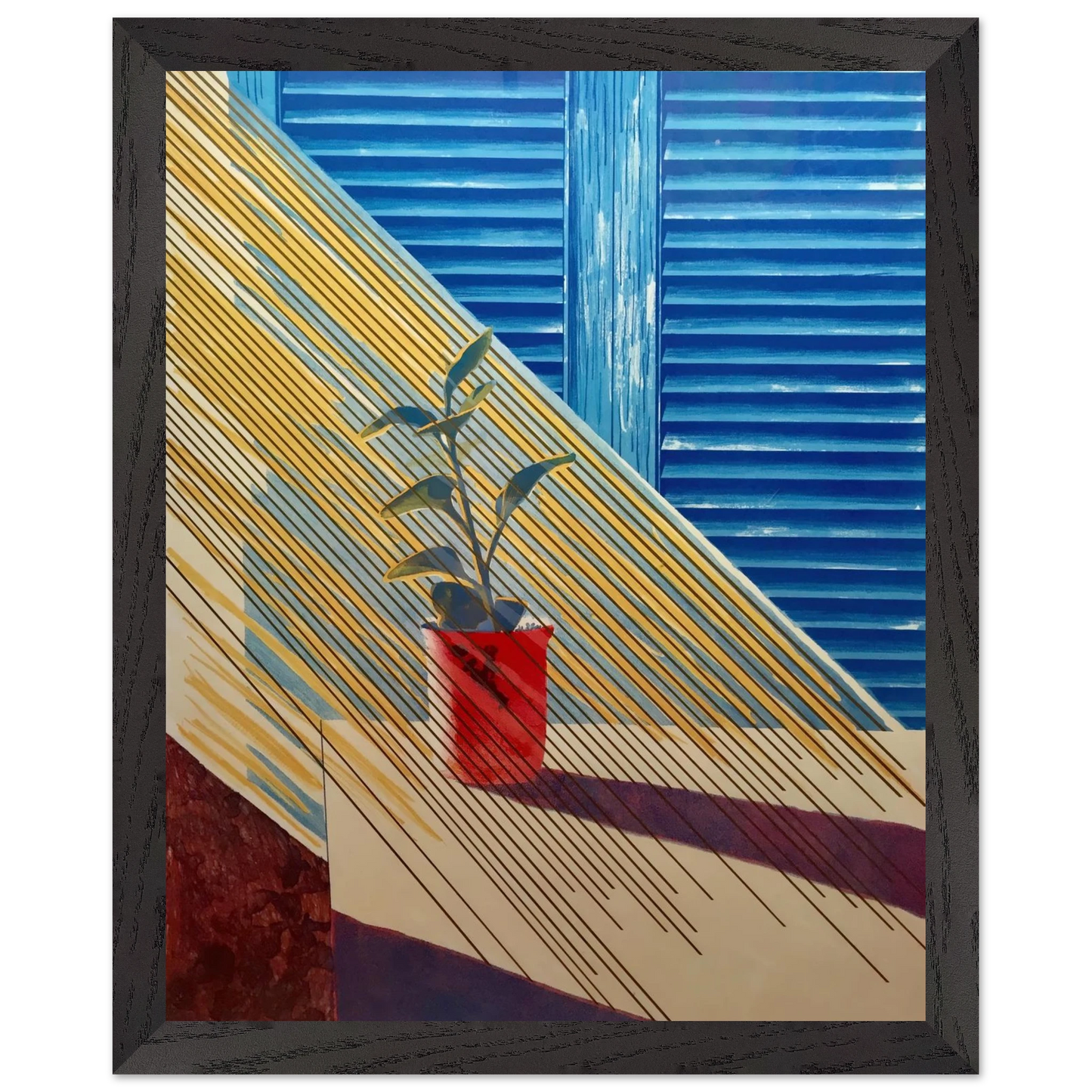 David Hockney - David Hockney Wall art - 21x29.7 cm / 8x12" - Premium Wooden Framed Poster With Fine Art Paper - Wood frame