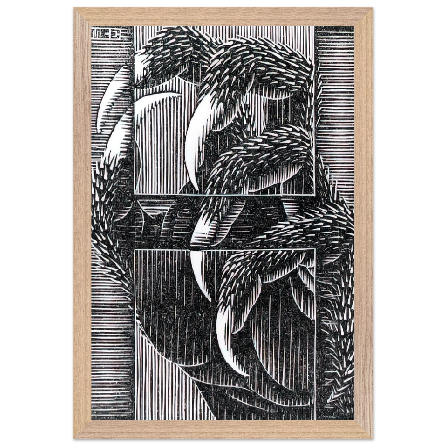 MC Escher - ESCHER (13) Wall Art - 21x29.7 cm / 8x12" - Premium Wooden Framed Poster With Fine Art Paper-canvas - Black frame