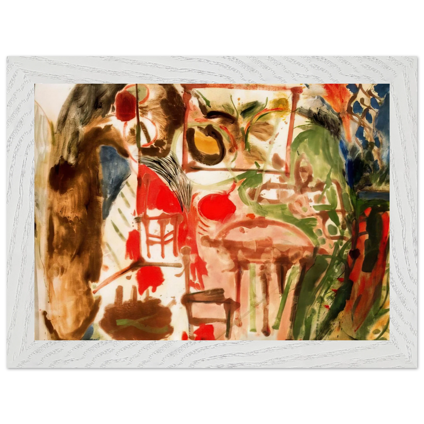 Helen Frankenthaler - Interior - 1957 Wall art - 30x40 cm / 12x16 inches - Premium Wooden Framed Poster With Fine Art Paper-canvas - Black frame