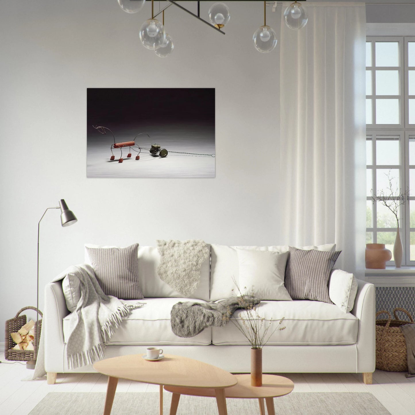 RED HORSE AND GREEN SULKY 1926 - Alexander Calder Brushed Aluminum Print - 70x100 cm / 28x40 inches | Alexander Calder Aluminum Print | Alexander Calder Prints