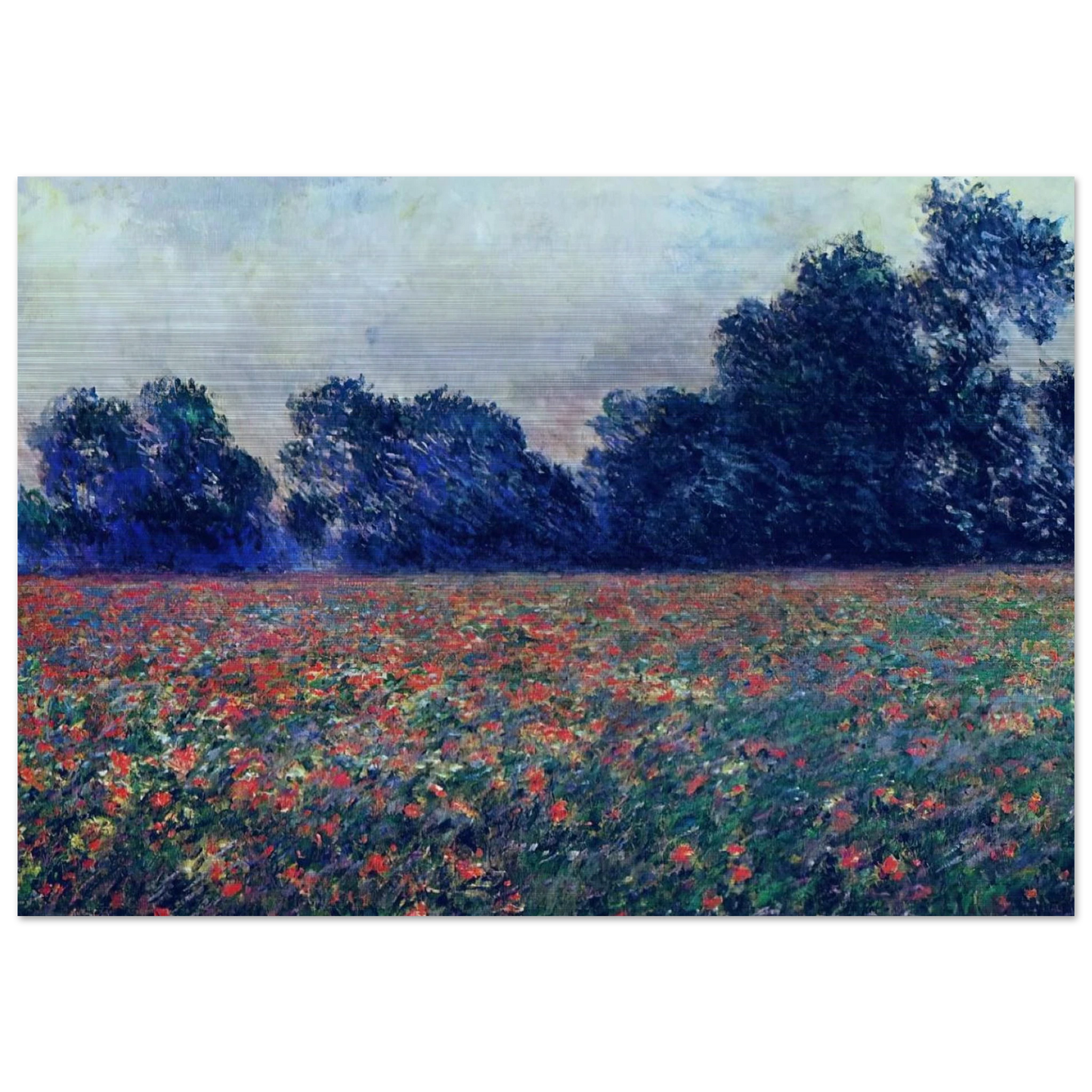 Poppies at Giverny - claude monet Brushed Aluminum Print - 70x100 cm / 28x40 inches | claude monet Aluminum Print | claude monet Prints