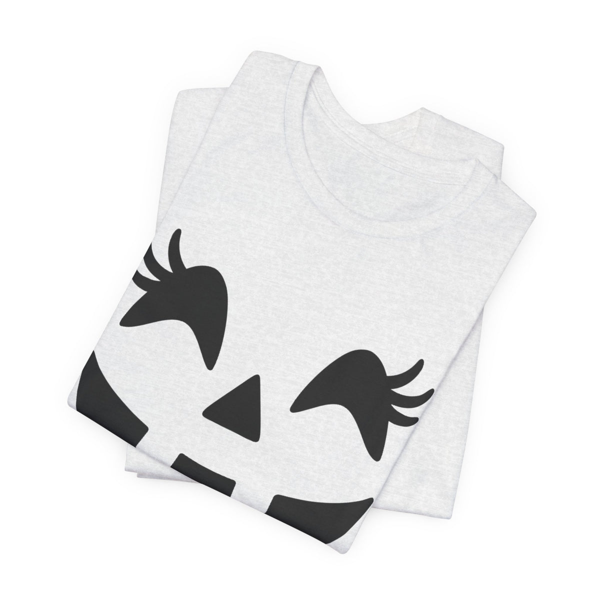 Jack O'Lantern Gesicht Kürbis Wimpern Halloween Damen Mädchen T-Shirt