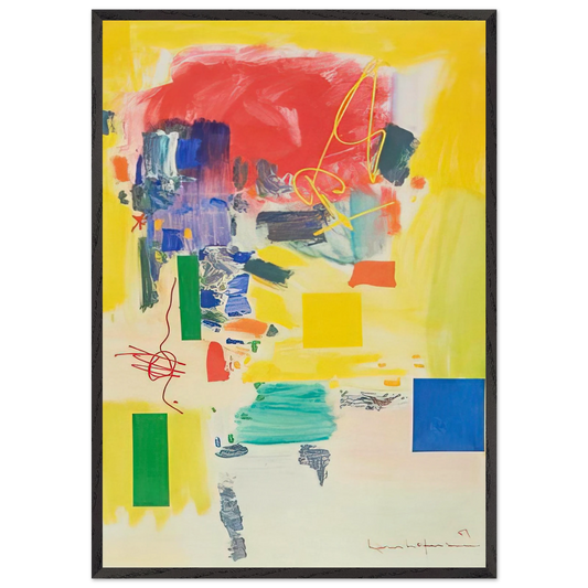 Golden Splendor - Hans Hofmann 70x100 cm / 28x40 inches Framed Art Print – Black Wooden Frame