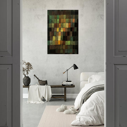 ANCIENT SOUND ABSTRACT ON BLACK BACKGROUND 1925 - Paul Klee Brushed Aluminum Print - 70x100 cm / 28x40 inches | Paul Klee Aluminum Print | Paul Klee Prints