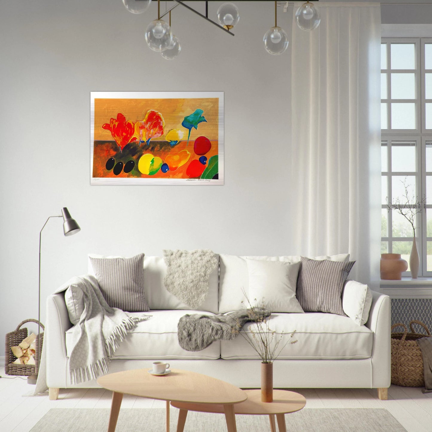 Flores e Frutas - 2003 - Aldemir Martins Brushed Aluminum Print - 70x100 cm / 28x40 inches | Aldemir Martins Aluminum Print | Aldemir Martins Prints