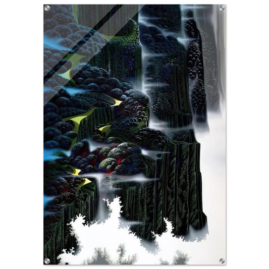 Sea Cliffs Rising - Eyvind Earle Acrylic Print - 70x100 cm / 28x40″ inches