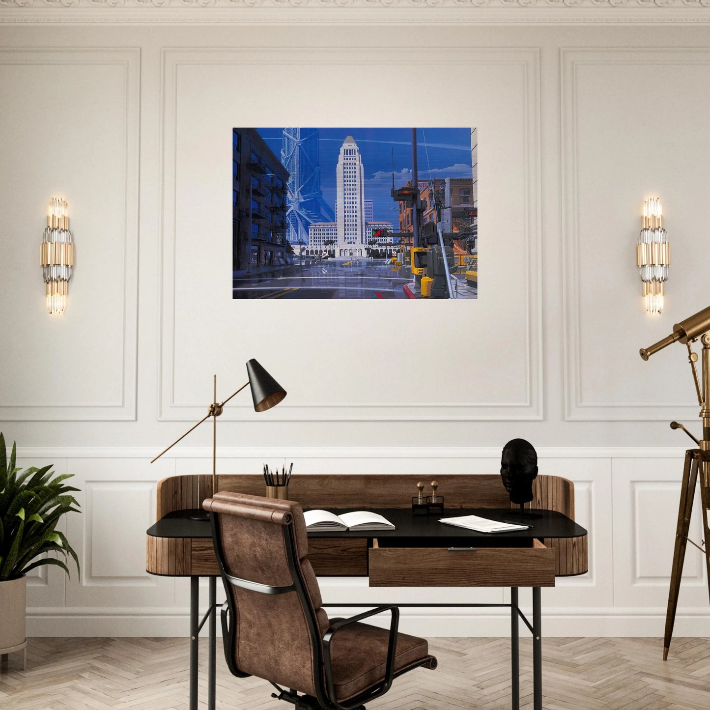 Syd Mead - Syd Mead Brushed Aluminum Print - 70x100 cm / 28x40 inches | Syd Mead Aluminum Print | Syd Mead Prints