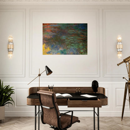 Water Lily Pond, Evening right panel - claude monet Brushed Aluminum Print - 70x100 cm / 28x40 inches | claude monet Aluminum Print | claude monet Prints