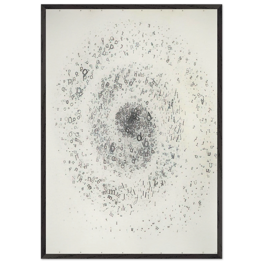 Untitled From the series Graphic Objects - 1972 - Mira Schendel 70x100 cm / 28x40 inches Framed Art Print – Black Wooden Frame