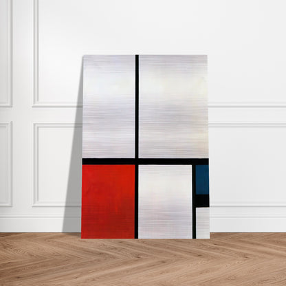 Composition N. 1 with Red and Blue - Piet Mondrian Brushed Aluminum Print - 70x100 cm / 28x40 inches | Piet Mondrian Aluminum Print | Piet Mondrian Prints