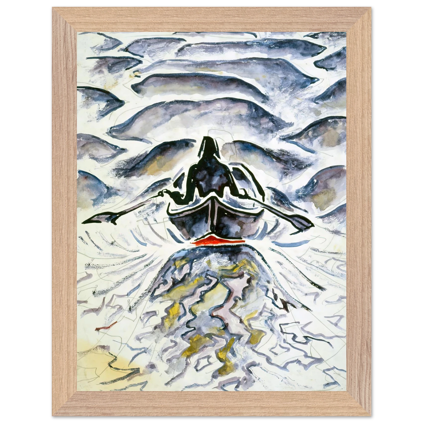 Walter Inglis Anderson - Walter Anderson Wall art - 28x43  cm / XL (11x17 inches) - Premium Wooden Framed Poster With Fine Art Paper-canvas - Black frame