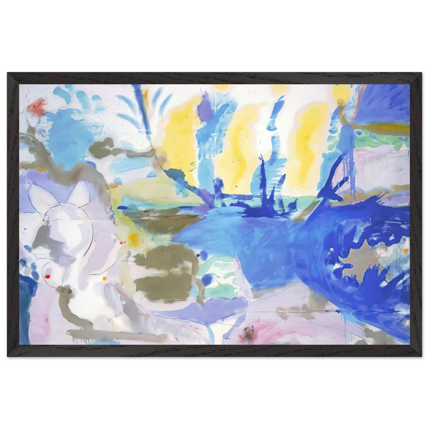 Helen Frankenthaler - Basque Beach - 1958 Wall art - 15x20 cm / 6x8 inches - Premium Wooden Framed Poster With Fine Art Paper-canvas - White frame