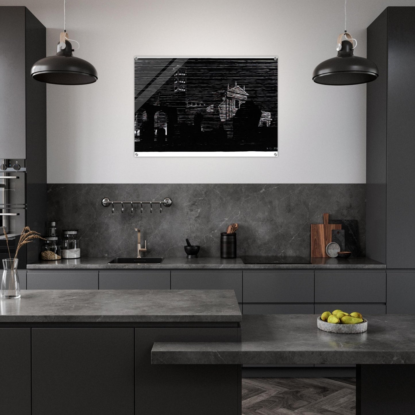 NOCTURNAL ROME 2 - MC Escher Acrylic Print - 70x100 cm / 28x40″ inches | MC Escher Wall Art | MC Escher Prints