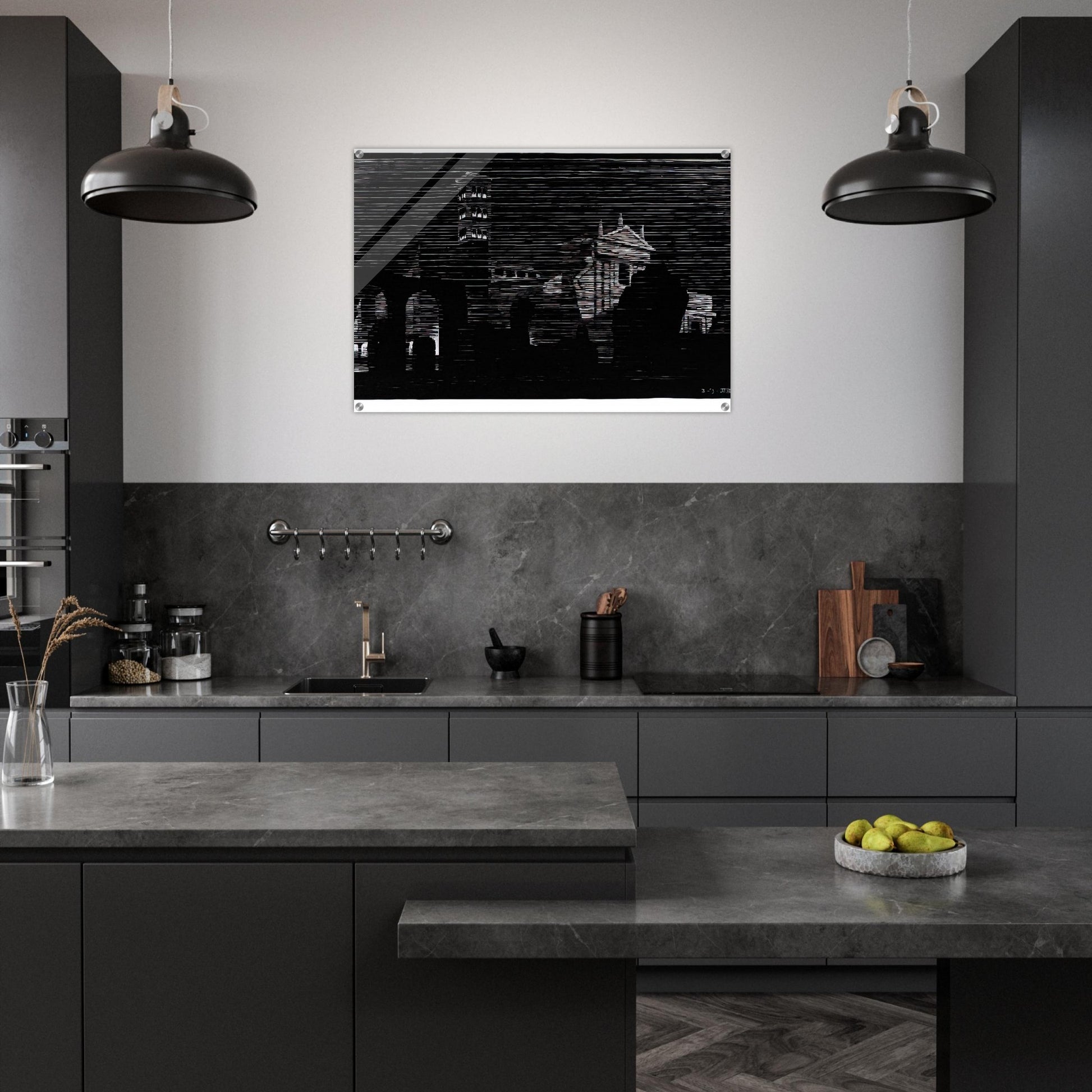 NOCTURNAL ROME 2 - MC Escher Acrylic Print - 70x100 cm / 28x40″ inches | MC Escher Wall Art | MC Escher Prints