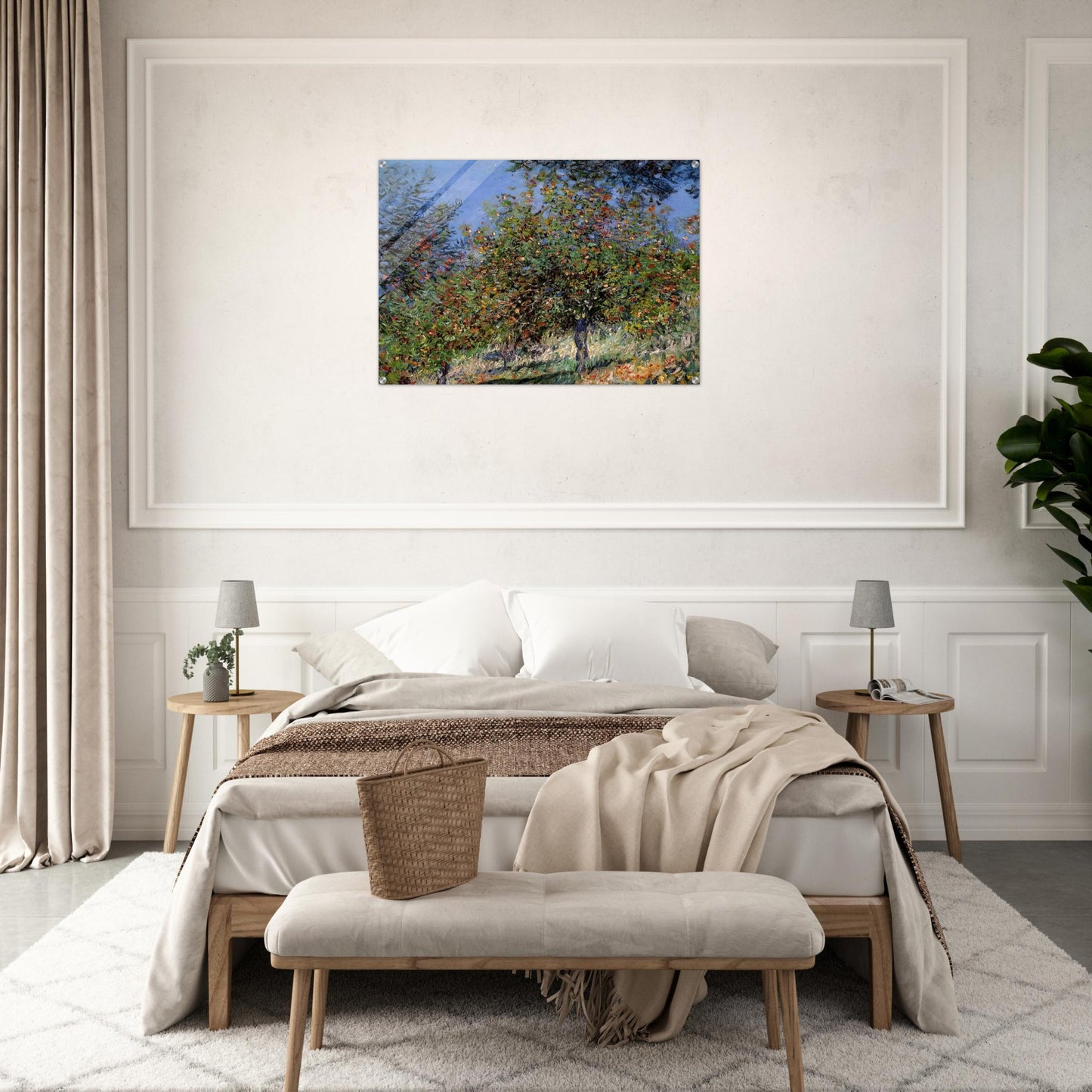 Apple Trees on the Chantemesle Hill - claude monet Acrylic Print - 70x100 cm / 28x40″ inches | claude monet Wall Art | claude monet Prints