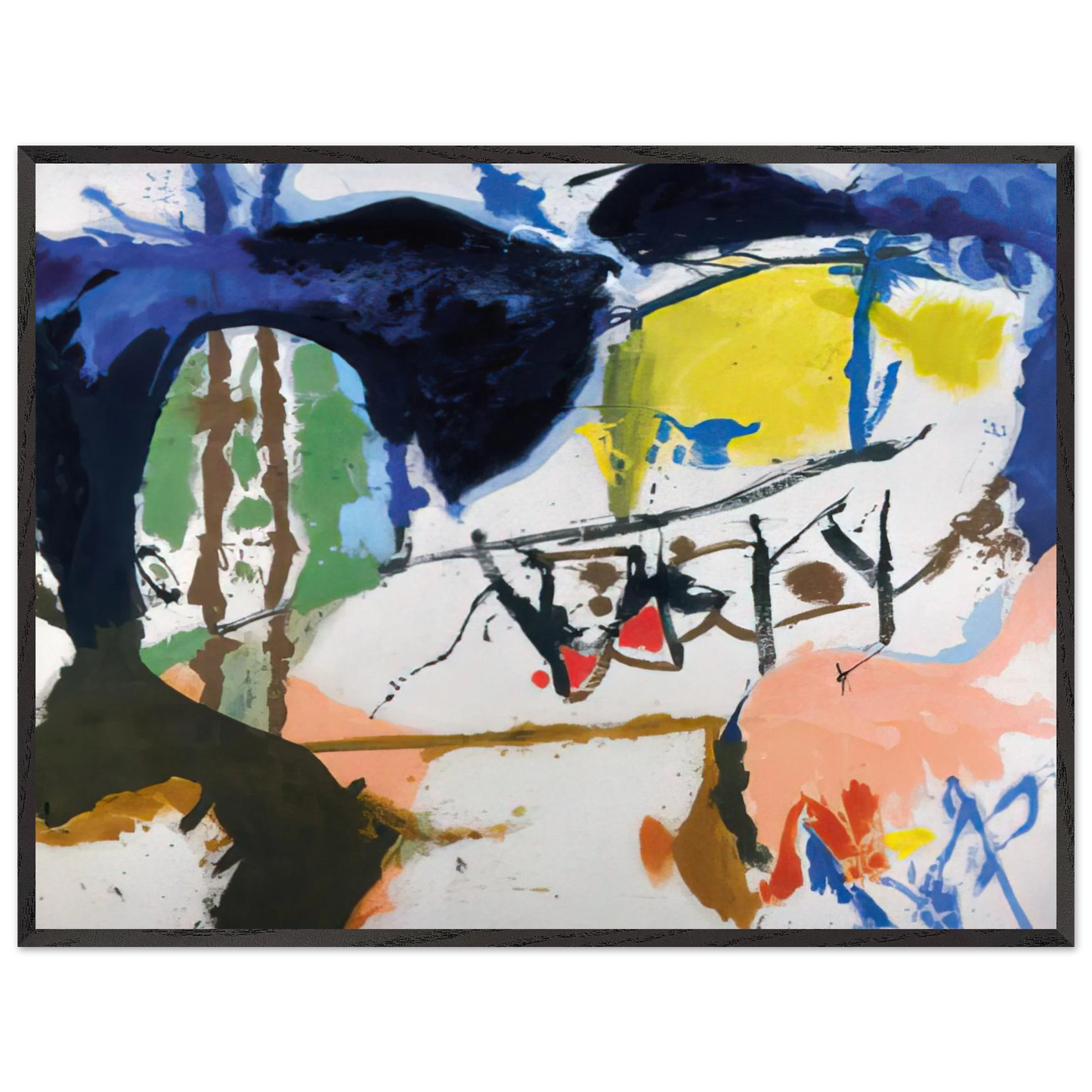 Helen Frankenthaler - Acres - 1959 Wall art - A1 (59.4 x 84.1  cm) - Premium Wooden Framed Poster With Fine Art Paper-canvas - White frame
