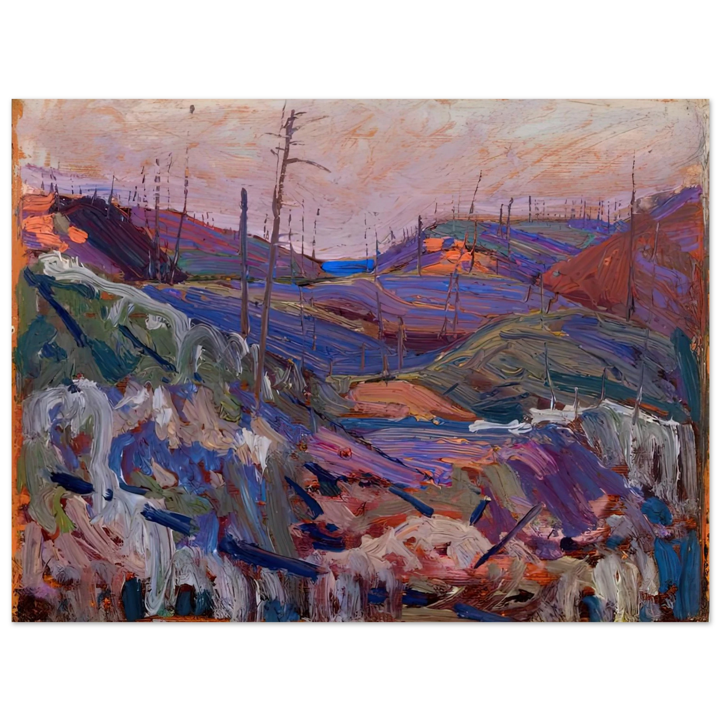 Tom Thomson - FIRE SWEPT HILLS 1915  75x100 cm / 30x40inches Fine Art Poster