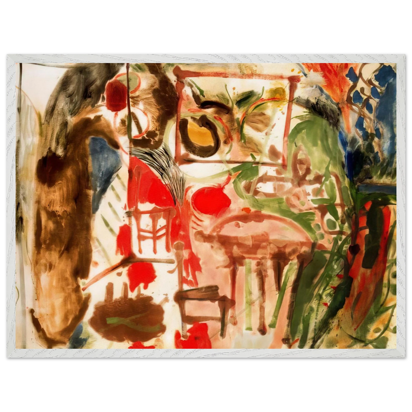 Helen Frankenthaler - Interior - 1957 Wall art - 75x100 cm / 30x40 inches - Fine Art Poster-canvas - -